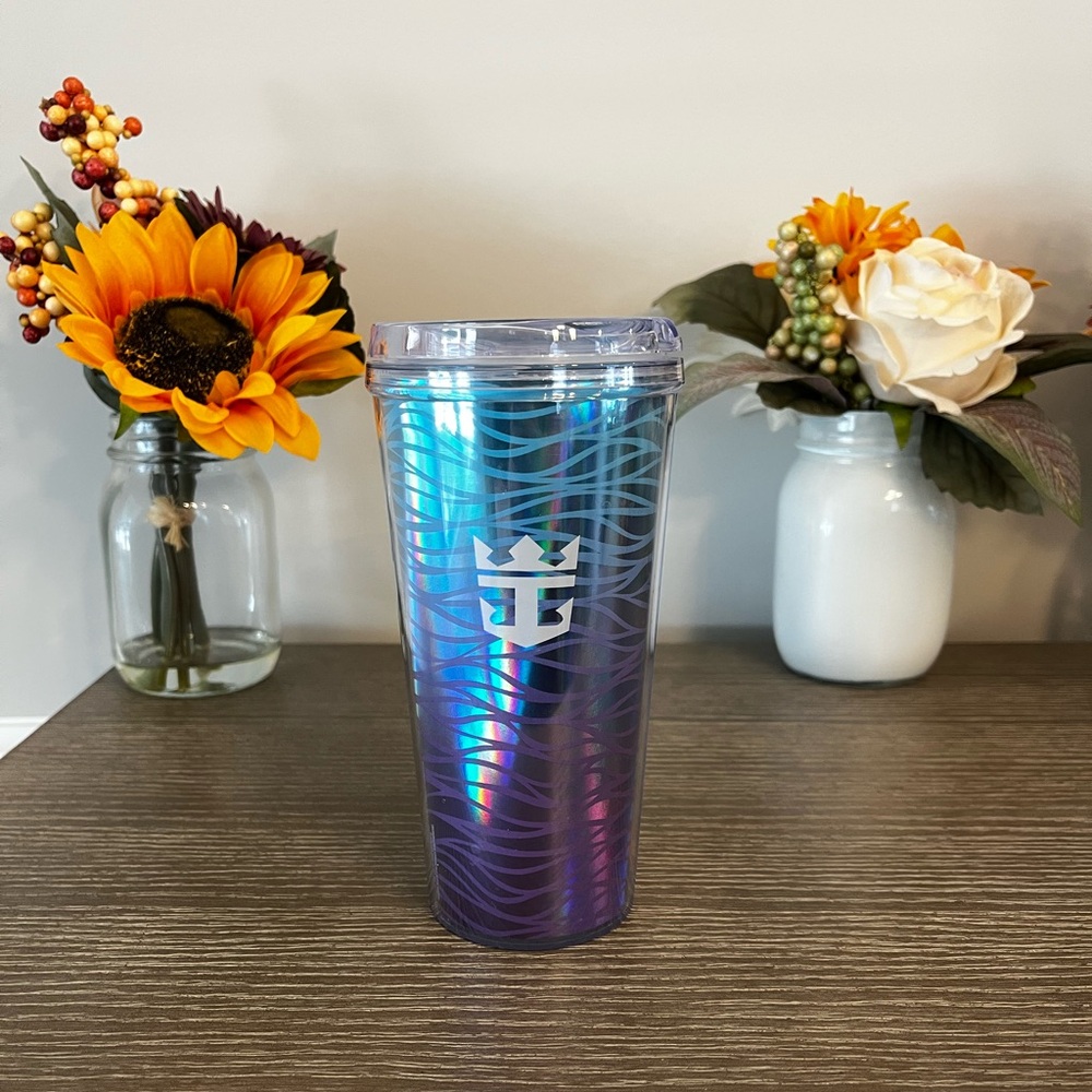 Royal Caribbean Soda Mug Cruise Travel Mug with Lid Ombré Blue Purple ⚓️